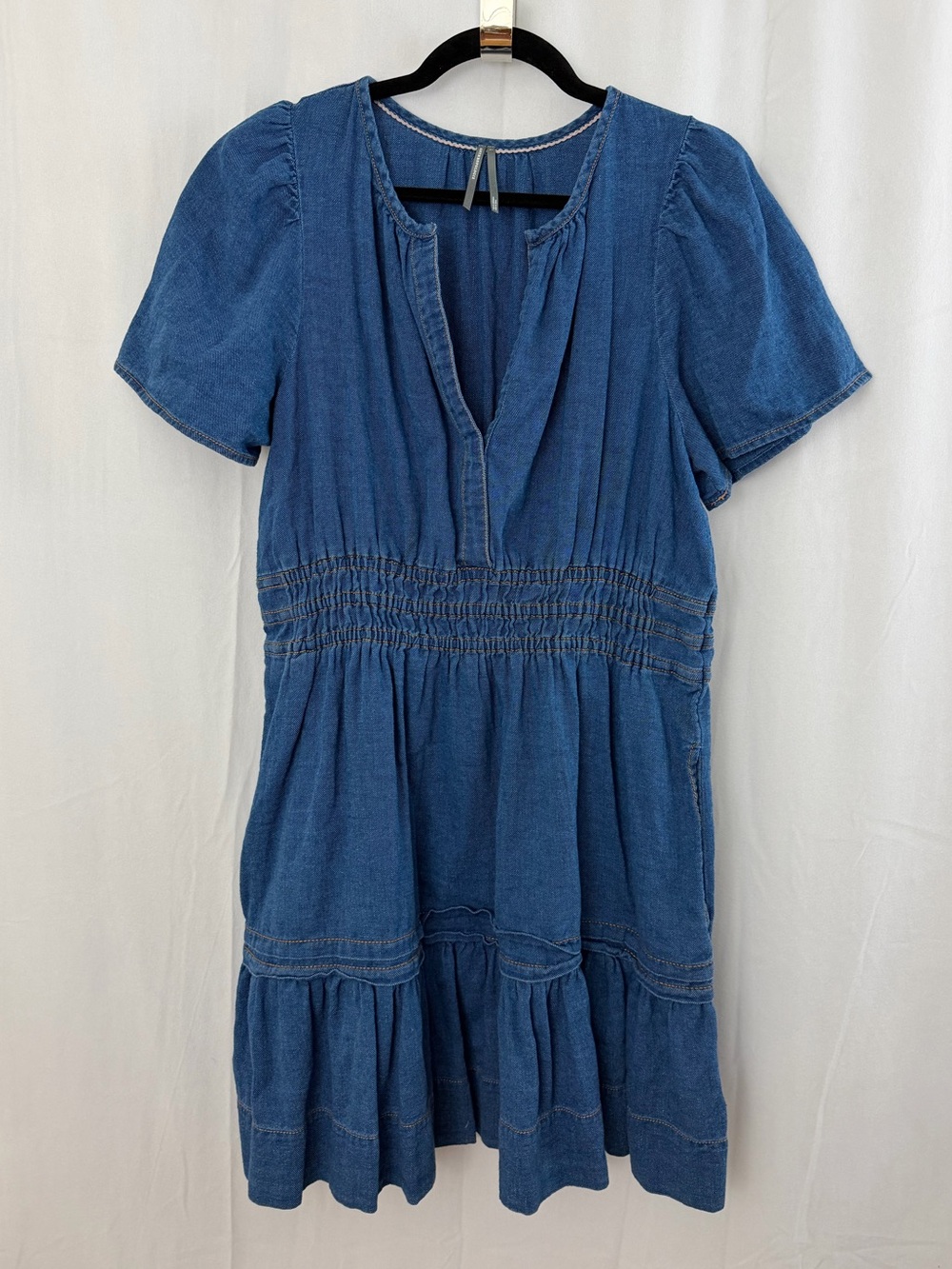Anthropologie The Somerset Mini Dress in Denim Blue Womens Size Large